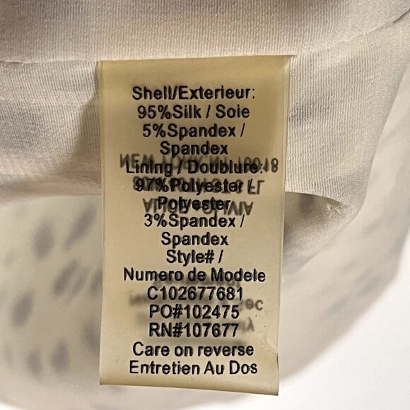 Alice + Olivia Silk Dress White Black Flutter Sleeve Elastic Waist Size Small - Picture 4 of 10